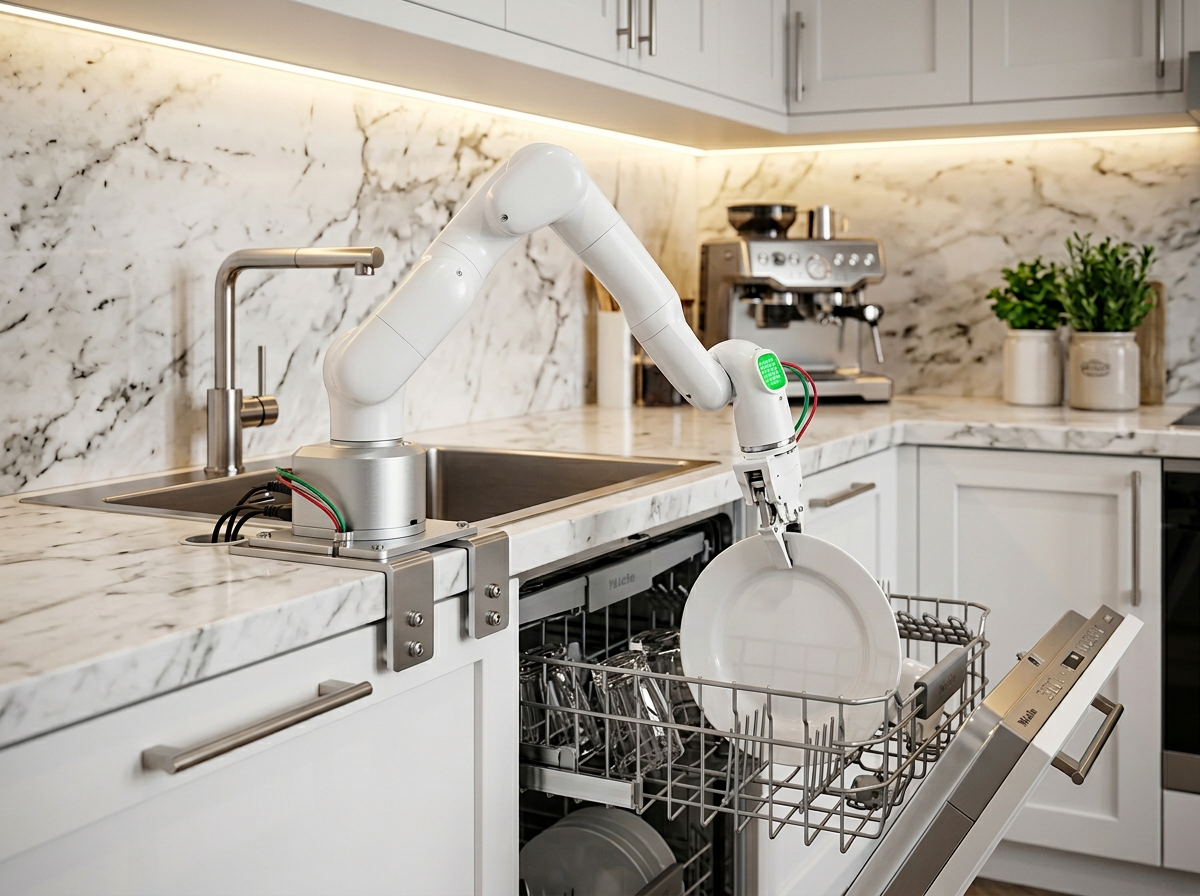 The KitchenResetter clearing dishes in a home kitchen